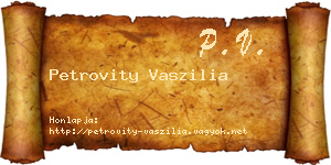 Petrovity Vaszilia névjegykártya